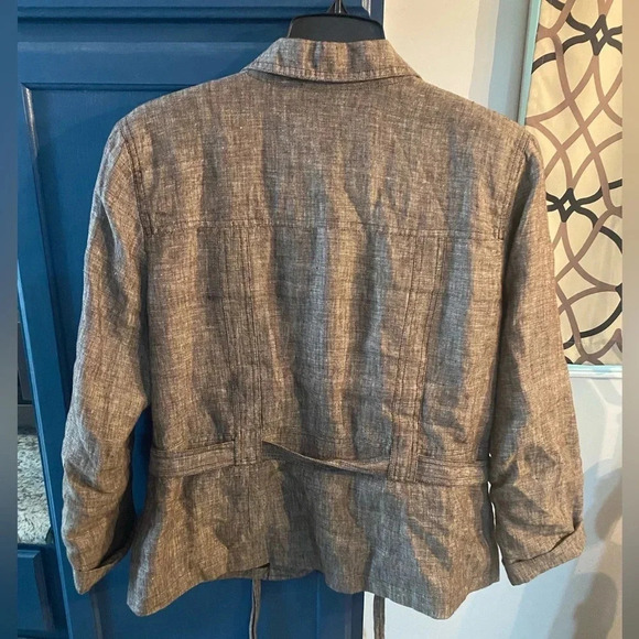 JM Collection Taupe Linen Blazer 12 - Picture 5 of 5